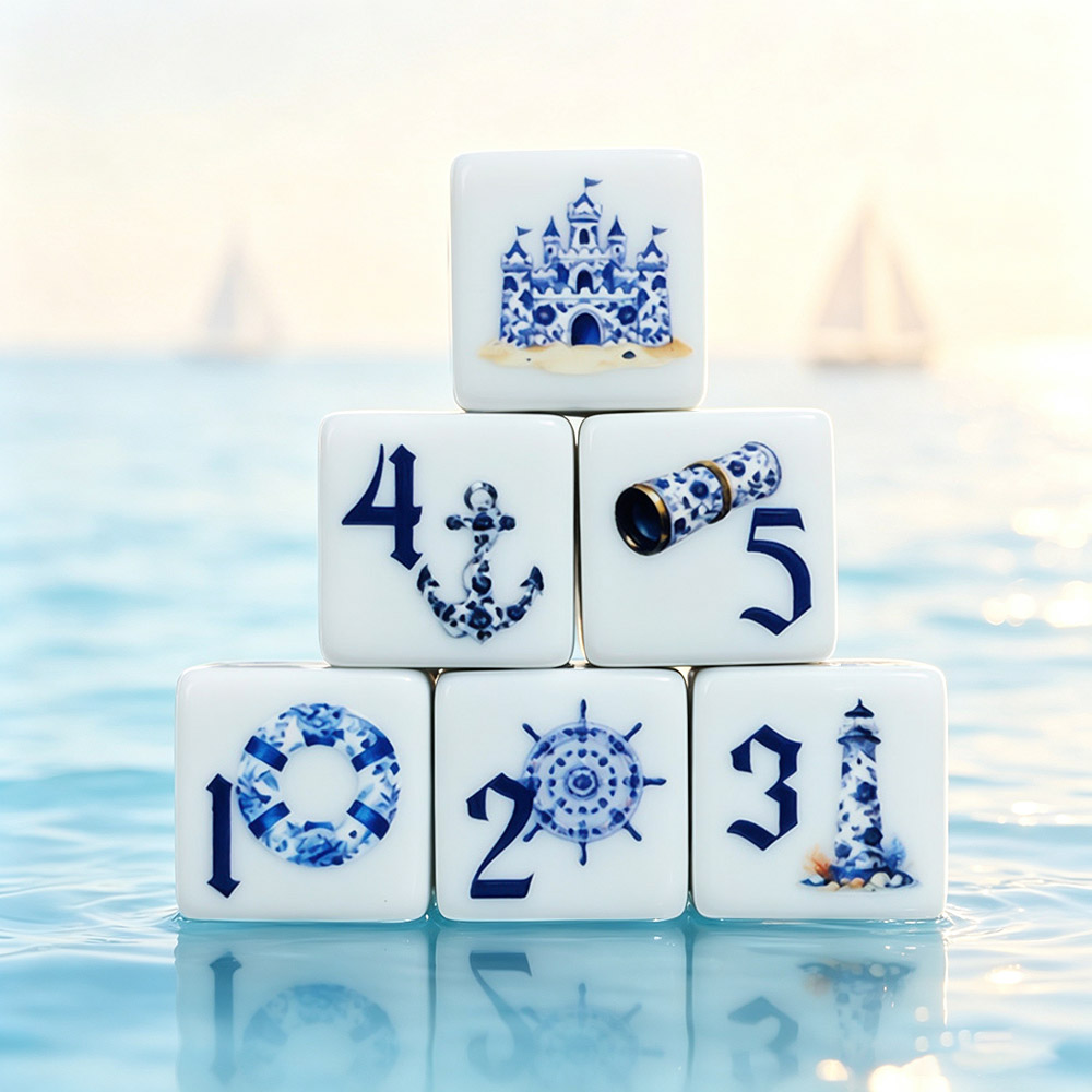 Board Game Arena - 12 dés en acrylique bleus nautiques