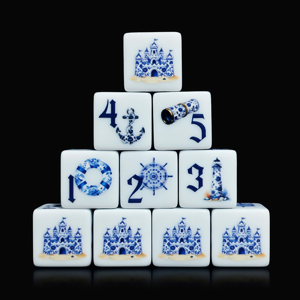 12 dés en acrylique bleus naut - Board Game Arena avis et prix