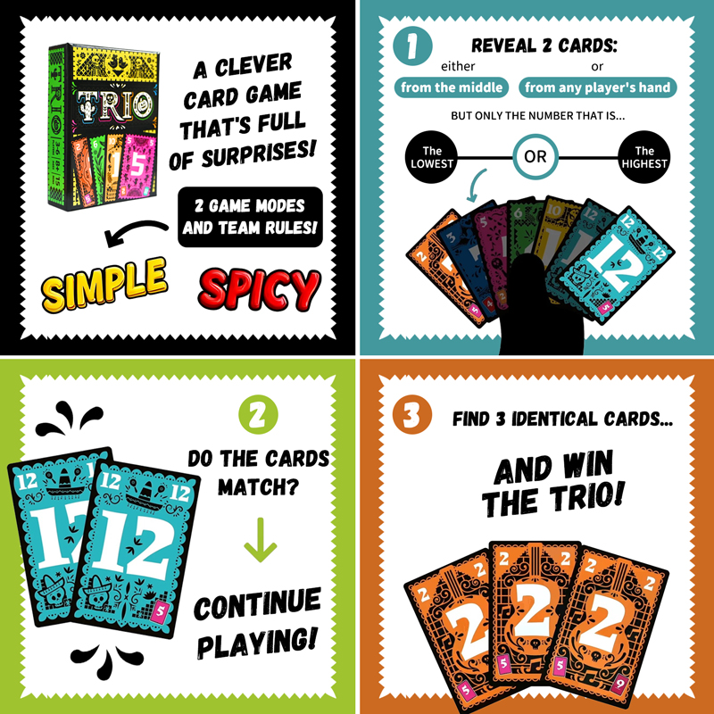 Jeu de cartes stratégique TRIO - Board Game Multiplayer avis et prix